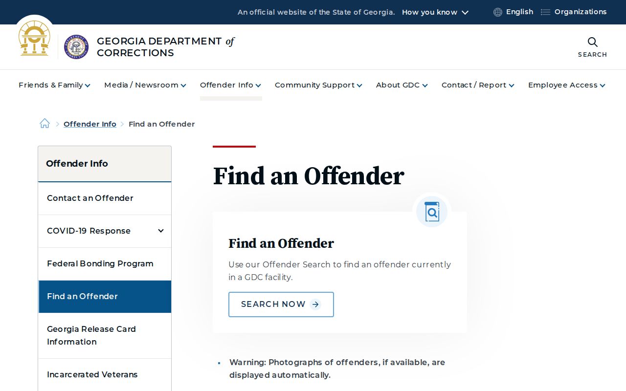 Georgia Department of Corrections offender search for Quitman County sentenced records